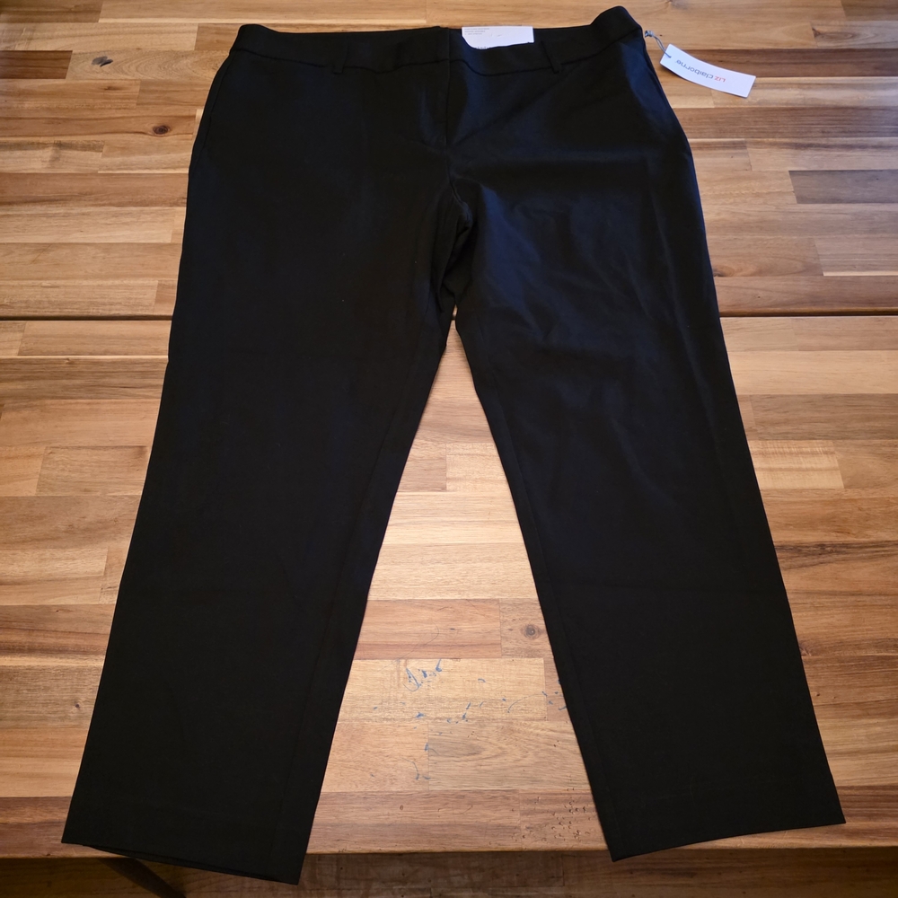 Liz Claiborne Emma Ankle Length Mid-Rise Black Pants Women’s Size 18 NWT